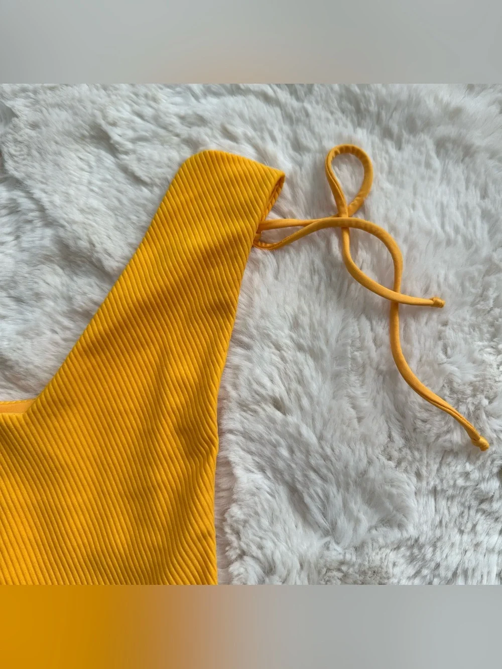Frankie’s Bikinis Ruby Yellow Ribbed Bikini Bottoms in Squeeze/Mustard Yellow